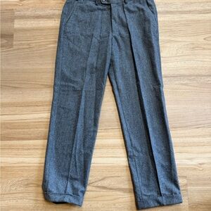 Hiltl Dress Pants 34 Gray Super 100’s Vitale Barberis Canonico 100% Wool Cuffed